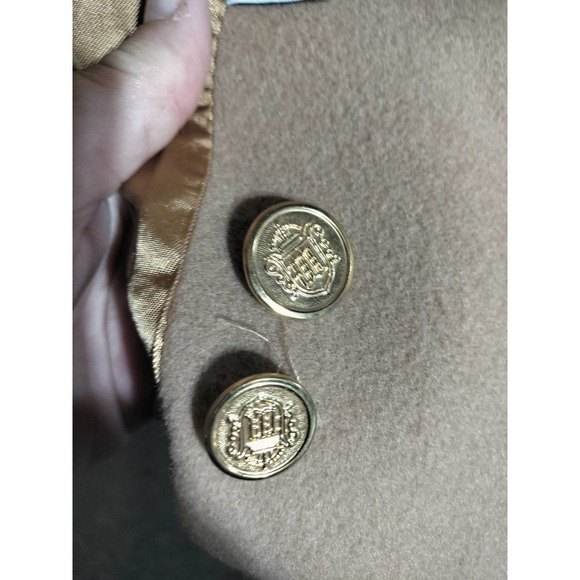 Forecaster Of Boston VINTAGE Camel Brown Long Trench Coat 100% Wool  Size 7/8 - Picture 7 of 8